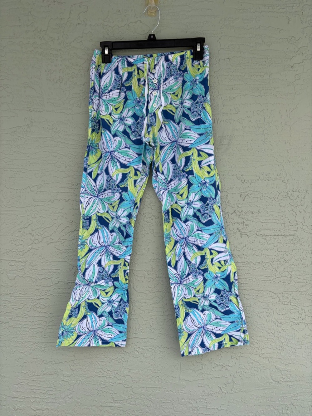 Lilly Pulitzer Pants Womens XS Floral Wide-Leg Beach Resort Drawstring